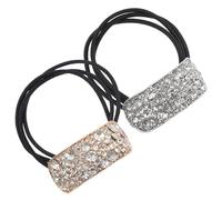 WOONEKY 2pièces Lot De Manchettes Pour Queue De Cheval Avec Boucle Strass Élastique Pour Cheveux