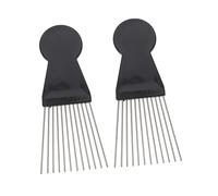 WOONEKY 2pièces Peignes Afro Acier Pour Peignes De Coiffure Pour Salon Et Usage Personnel Outils De Stylisme
