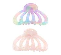 WOONEKY 2pièces Pince à Cheveux Femme Clips à Griffe Antidérapants Pour Coiffure Élegante Accessoires De Mode Flocon De Fleurs Et Multicolores