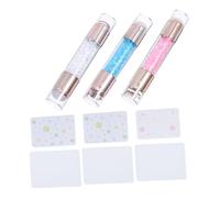 WOONEKY 3 ensembles Tampon à Ongles Double Tête Silicone Kit de Manucure French Tip pour Nail Art DIY Outil Pratique pour Salon et Usage Personnel Bleu Rose Transparent
