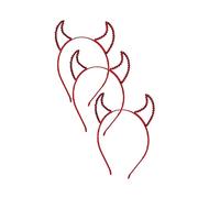 WOONEKY 3 Pièces Bandeau Cornes de Diable Rouge pour Halloween Accessoire de Fête Chic et Original Bandeau Corne Ox pour Carnaval et Photographie 3pcs pack