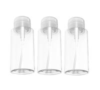 WOONEKY 3 pièces Bouteilles Distributeurs Vides avec Pompes Transparentes de Bouteilles pour Tonique Démaquillant et Cosmétique Pratiques pour Voyage et Usage