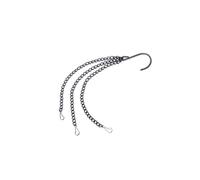 WOONEKY 3 Pièces Chaîne à Crochet pour Pot de Fleurs, Fer Noir Triple Clip | Suspendre Décorative pour Pot, Design Épais, Supporte Charge Lourde, Chambre et Salon, Style Mode