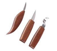 WOONEKY 3 pièces Kit de Couteaux de Sculpture Poignée Noyer Outils de Gravure Multifonctions pour Amateurs et Professionnels Précision et Contrôle Améliorés