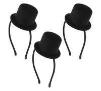 WOONEKY 3 Pièces Mini Top Hat Headband Vintage Lady Fascinator Small Themed Party Hair Accessory For Carnival Cosplay Holiday Events