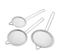 WOONEKY 3 Pièces Passoires à Mailles Fines avec Crochet Set pour Filtrage Huile Jus Lait de Soja et Riz Cuisine