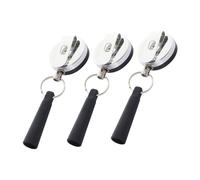 WOONEKY 3 pièces Porte-clés Rétractable avec Câble Acier et Boucle Silicone Anti-perte Extensible pour Trousseau Sac et Ceinture