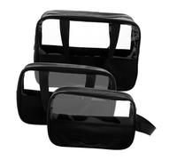 WOONEKY 3 pièces Set de Trousse de Maquillage Transparente Capacité Organisateur Cosmétique Imperméable avec Poignée de Voyage Portable pour Maison et Voyage