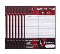 WOONEKY 30 Pièces Cartes de Dégustation de Vin Rouge en Papier | Analyse Complète des Arômes, Notation Structurée, Retour Rapide, pour Ateliers et Soirées Professionnelles