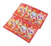 WOONEKY 30 Pièces Enveloppes Rouges Nouvel An Chinois Motif Dragon Tradition Papier Cadeau et Prospérité