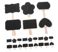 WOONEKY 30 Pièces Mini Tableau Ardoise Bois Petits Panneaux Multifonctions pour Messages Notes et Organisation Clips pour Maison Bureau et Événements