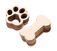 WOONEKY 30 Pièces Plain Bone Shaped Wooden Tags For DIY Painting Unfinished Wooden Hanging Pet Ornaments For Crafting Family Fun And Party Decorations