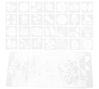 WOONEKY 36 Feuilles Lot de Pochoirs Peinture Fleurs et Oiseaux Réutilisables Modèles Dessin Créatifs pour Décoration Murale et Loisirs DIY