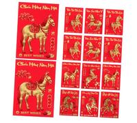 WOONEKY 360 Pièces Envelopes Chinese Paper Money Pocket Year Of The Horse Vietnamese Text Lucky Money Packets For Lunar Year Family Gatherings And Weddings