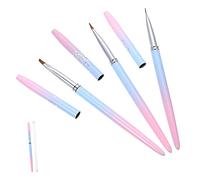 WOONEKY 3pièces Pinceau à Ongles Set De Pinceaux De Nail Art Pour Dessin Manucure Diy Comprend Pinceau Liner Plat Arrondi Outils De Décoration Pour Ongles Colorés Et Créatifs