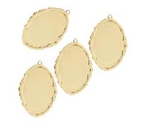 WOONEKY 4 Pièces Bases de Pendentifs Ovales Baroques Métal Doré pour Création de Bijoux DIY Supports de Cabochon pour Colliers Accessoires pour Offres Personnalisées