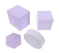 WOONEKY 4 Pièces Blocs Mousse Géométriques pour Photo Cubes Polystyrène Rigides pour Peinture Sculpture Décoration et Fond Artistique Surface Lisse pour Diy Créatif