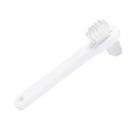 WOONEKY 4 Pièces Brosse de Nettoyage pour Prothèses Dentaires Double Tête, Manches en Plastique Antidérapants, Poils Doux en Nylon, Usage Quotidien pour Dentiers et Dispositifs