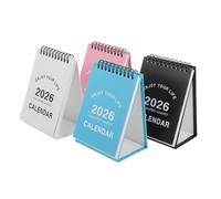 WOONEKY 4 Pièces Calendrier de Bureau Mini Calendrier à Spirale Double Face Épais Compact Portable pour Planification Domestique et Scolaire