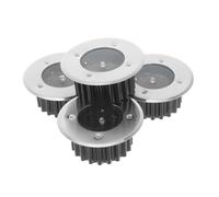 WOONEKY 4 pièces Lampe Solaire Encastrable Acier Inoxydable Éclairage Extérieur Étanche pour Jardin Allées et Pelouses Résistante Aux Intempéries Installation Facile sans Câblage