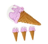 WOONEKY 4 pièces Lot de Cônes de Glace Artificiels Réalistes pour Décoration de Magasin Accessoires Photo et Décor de Fête Portable et Modèles de Dessert Factice pour Vitrine et
