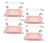 WOONEKY 4 pièces Mini Valise Maquillage Rose Petit Trolley Rangement Cosmétique Portable pour Voyage Mariage et Organisation Cils Faux