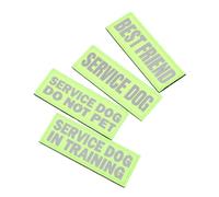 WOONEKY 4 pièces Patches Réfléchissants pour Harnais Chien Service Lot de Décoratives Confortables et Visibles pour Promenades Nocturnes