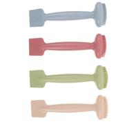 WOONEKY 4 pièces Pinceau Applicateur Visage Silicone Double Embout Doux pour Masque Facial Poignée Intégrée Portable Nettoyage Facile Adapté à Tous Types de Peau