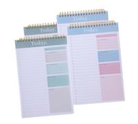 WOONEKY 4 pièces Planificateur Hebdomadaire Non Daté Bloc-notes Quotidien à Double Spirale Organiseur Compact pour Bureau École et Usage Personnel Couleurs Vert Foncé et Bleu