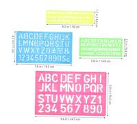 WOONEKY 4 pièces Pochoirs Lettres Réutilisables Plastique Multi-usage pour DIY Peinture Artisanat Décoration Créative