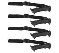 WOONEKY 4 Pièces Poignées de Remplacement pour Bâtons de Marche avec Sangle de Poignet Grip Droit Confortable Plastique Noir pour Randonnée et Alpinisme