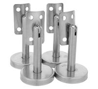 WOONEKY 4 Pièces Supports Muraux pour Main Courante D’Escalier en Acier Inoxydable 4 Pcs, Support de Rail Tubulaire Droit 9,3 X 5 X 5 CM, Plaque de Fixation Robuste pour Rampes Bois ou