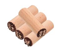 WOONEKY 4 pièces Tampons à Gâteau Bois pour Mooncake avec Motifs Délicats Moules à Pâtisserie Créatifs pour Desserts et Biscuits pour DIY et Cadeaux