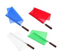 WOONEKY 4 Pièces Volleyball Linesman Flags With Sponge Handle Non Slip Lightweight Referee Equipment For Soccer Track Rugby