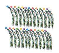 WOONEKY 40 Pièces Balles Rebondissantes Colorées avec Rubans Petites Balles Élastiques pour Kit de Jeux Adresse Anniversaire Remplissage de Sacs