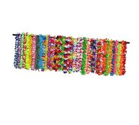 WOONEKY 42 pièces Collier Fleurs Hawaïen Ensemble de Fleurs Tropicales pour Fête Luau Accessoires de Plage Décoration Colorée pour Anniversaire et Événements