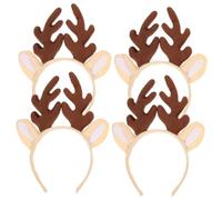 WOONEKY 4pièces Bandeaux Décoratifs De Noël Avec Antlers Accessoires De Fête Pour Adultes Parfait Pour Célébrations Photos Festives