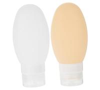 WOONEKY 4pièces Flacons De Voyage Silicone Avec Distributeurs De Lotion Pour Pour Shampoing Et Gel Douche Blanc Et Jaune