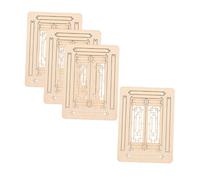 WOONEKY 4pièces Fournitures De Jardin De Fées Meubles Bois Fenêtres De Maison De Poupée Cadre De Fenêtre Miniature Volets Miniatures Accessoires Artisanaux pour Maison De Poupée