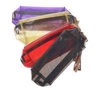 WOONEKY 4pièces Holographic Cosmetic Bag Set Poche De Maquillage Portable Iridescent pour Voyage Trousse De Toilette Élégante De Rangement Pratique