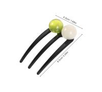 WOONEKY 4pièces U-shaped Hair Forks with Vintage Beads for Women Stable Three-prong Hair Styling Pins for Chignon Lazy Bun and Party Hairstyles