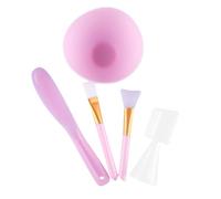 WOONEKY 5 Pièces 1 Ensemble tasse à mesurer bol de masque en silicone Outils de masque de bricolage rose