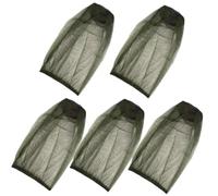 WOONEKY 5 Pièces Chapeau Moustiquaire Professionnel Filet Tête Multi-fonction Résistant à Usure Protection Extérieure pour Apiculture et Camping Couleur Vert Militaire