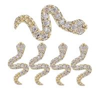 WOONEKY 5 pièces Charms Ongles Serpent Dorés Nail Art Supplies Décoration DIY Manucure Effet Gothique Élégant