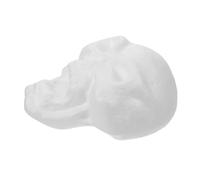 WOONEKY 5 Pièces Décoration Crâne Mousse Blanche à Peindre Figurines Crâne Faux pour DIY Halloween Ornements de Bureau Réutilisables pour Ambiance Effrayante