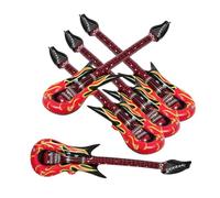WOONEKY 5 pièces Guitare Gonflable Flamme PVC avec Valve de Sécurité Musical et Décoration pour Anniversaire Garçon Fille Accessoire Scène Rock et Roll