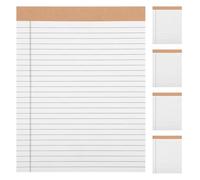 WOONEKY 5 Pièces Lot de 5 Blocs-Notes Juridiques Lignés 203 X 280 MM, Papier Blanc Épais Recto-Verso, Feuilles Détachables Perforées, Dos Carton Renforcé, Blocs-Notes D’Organisation pour