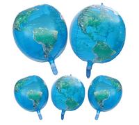 WOONEKY 5 pièces Lot de Ballons Terre Aluminium Décoration Planétaire pour Fête Anniversaire et Mariage Ballon Globe et Attrayant