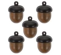 WOONEKY 5 Pièces Lot de Pendentifs Boîte Gland Bois Multicolore Ouvrable avec Trou de Suspension Charms Décoratifs pour Bijoux DIY pour Noël et Créations Automnales