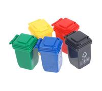 WOONEKY 5 pièces Mini Poubelle Miniature avec Couvercle de Petites Poubelles Décoratives pour Scènes Miniatures et Maisons de Poupées Ajout Réaliste pour Modèles Extérieurs